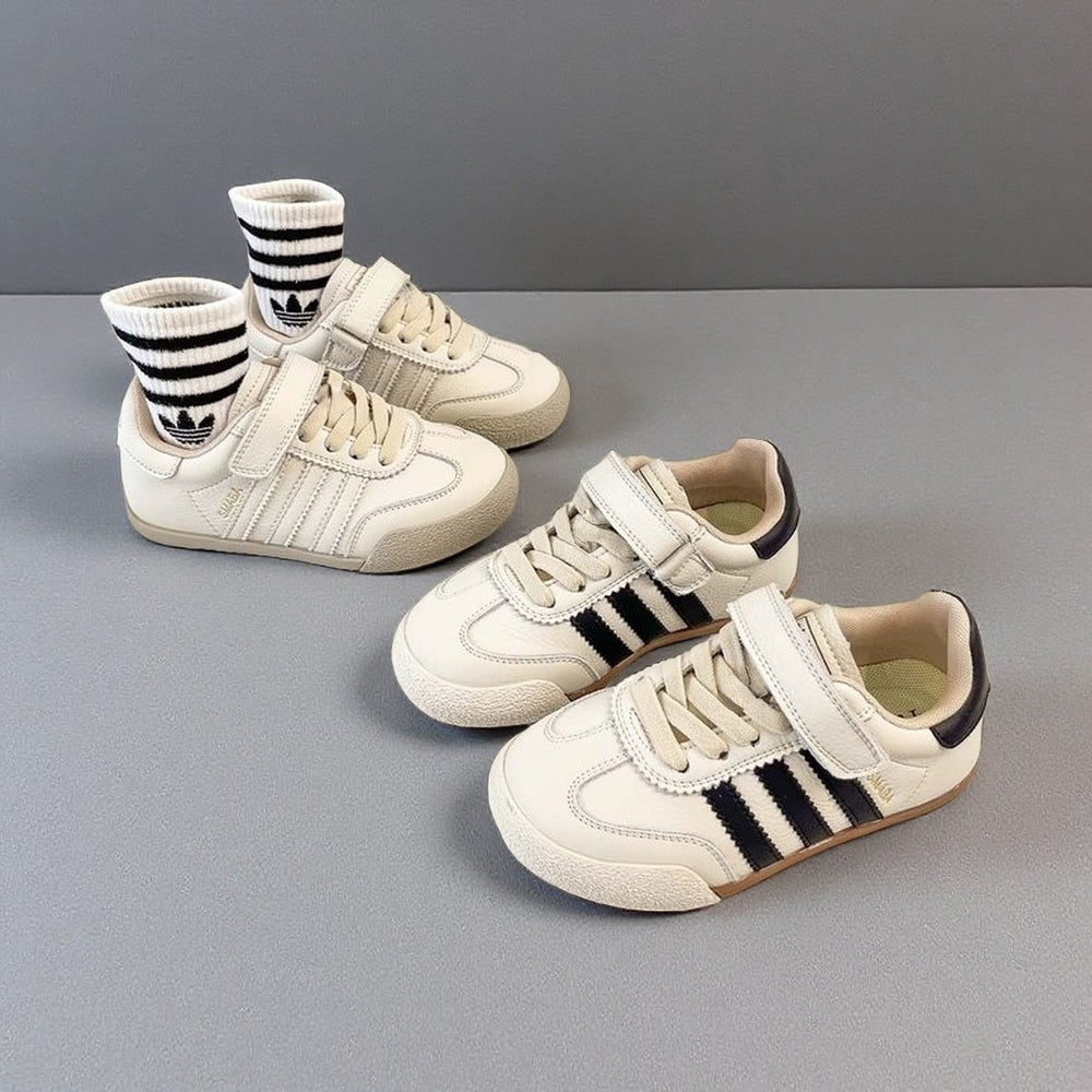 Soft leather version kids german training shoes  spring autumnew arrivalgirlscasual sneakers soft bottom breathable boys sneakers
