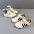 Soft leather version kids german training shoes  spring autumnew arrivalgirlscasual sneakers soft bottom breathable boys sneakers