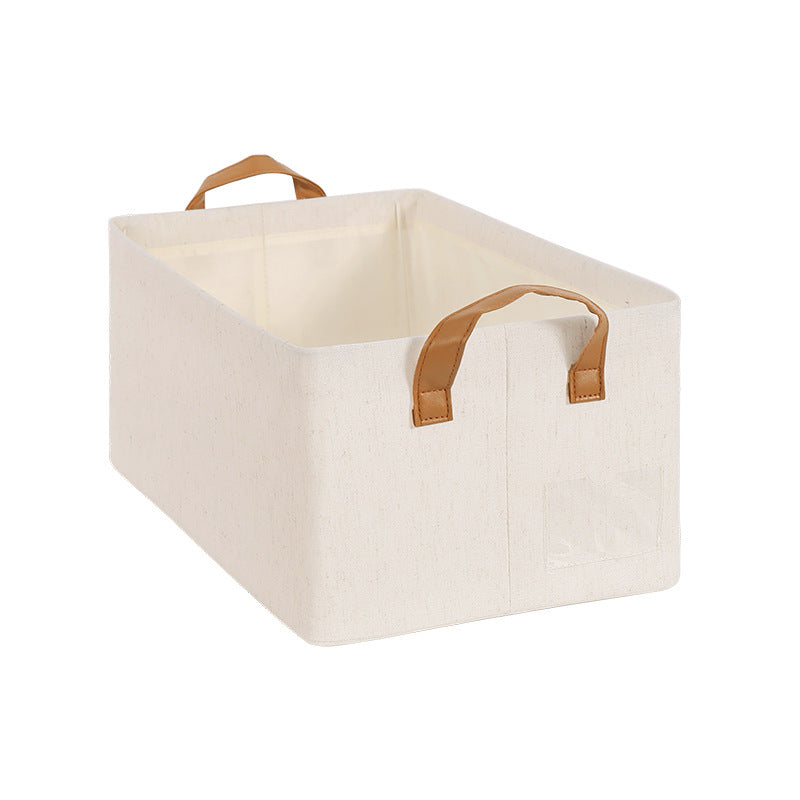 Cotton and linen fabric washable storage box sorting clothes large capacity sorting box dormitory foldable storage steel frame box