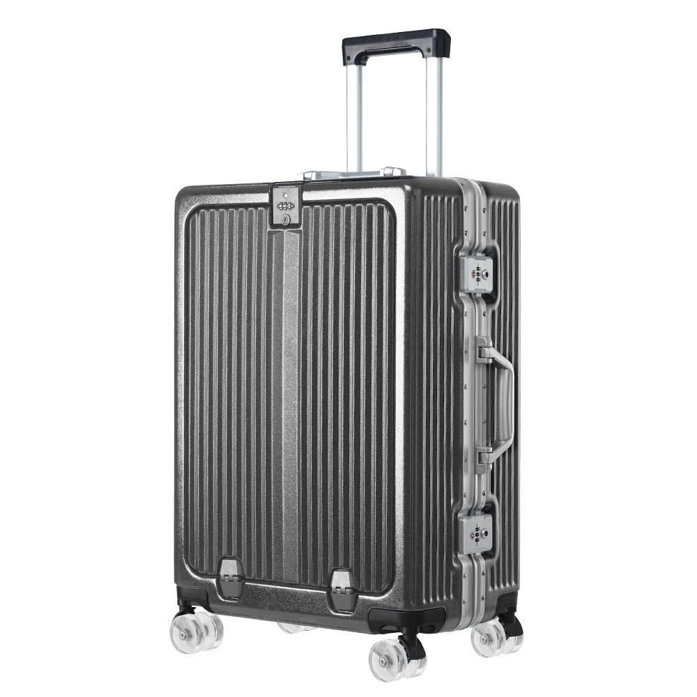 One-click front open aluminum frame 20-inch boarding case, ice skating wheel suitcase, customs lock suitcase 24-inch anti-drop trolley case