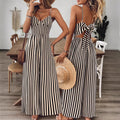 Ready-to-ship cross-border women's fashion jumpsuit: european and american style, spaghetti strap, open back, large bow detail