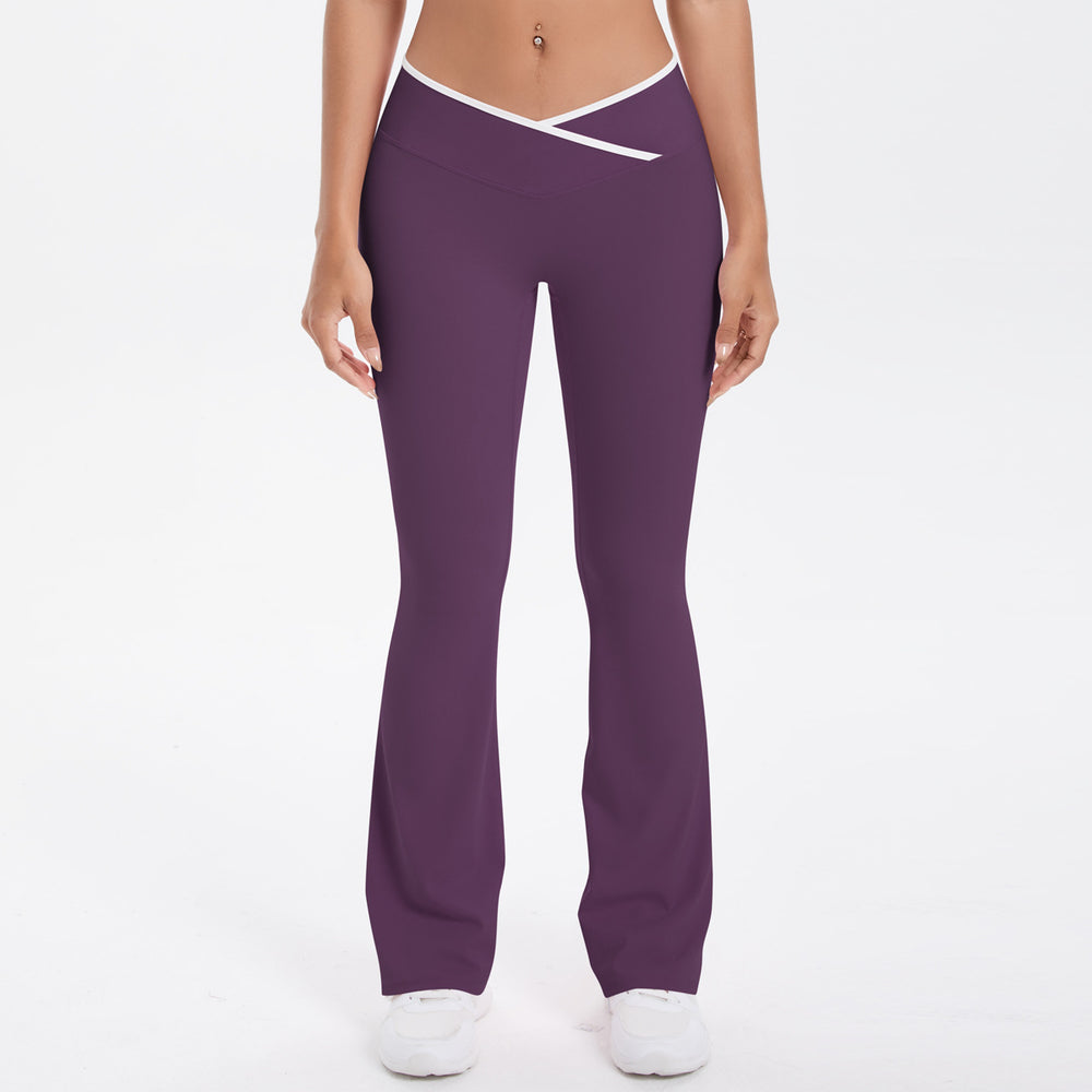 new color block criss-cross fitted brushed high-stretch yoga set - 5-piece running, fitness, and breathable training outfit