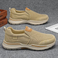 Men's summer canvas slip-ons: breathable, lightweight walking shoes, chunky sole casual sneakers, durable cloth shoes