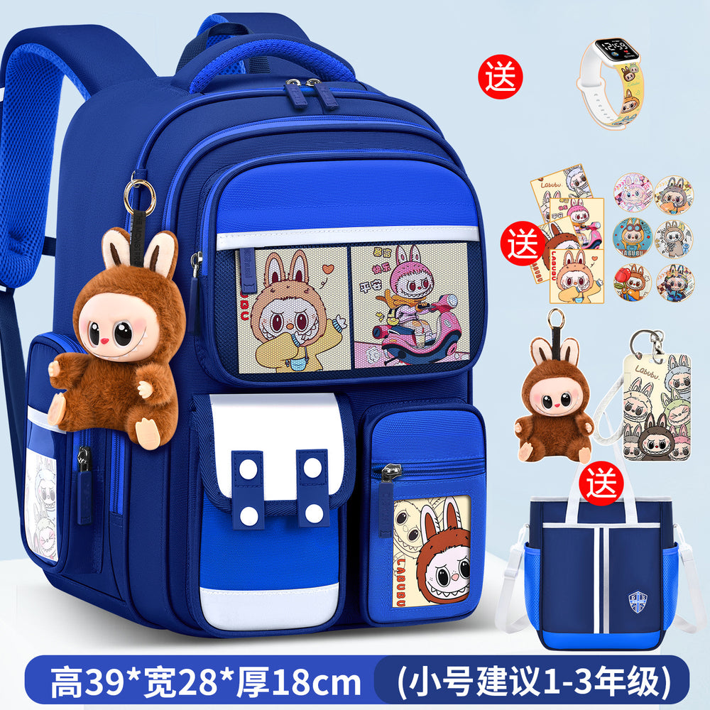 Labubu backpack - new 2026 model for elementary school students (grades 1-6). lightweight, spine-protecting, and load-reducing design for boys and girls