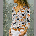 wholesale women's long-sleeved shirts, trendy all-season shirts with popular cross-border print designs, dropshipping available