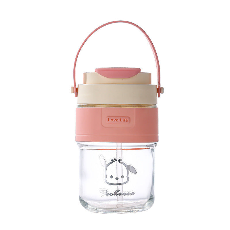 Portable handle double drinking cup glass ins style drainage activity small gift practical promotional water cup personalized
