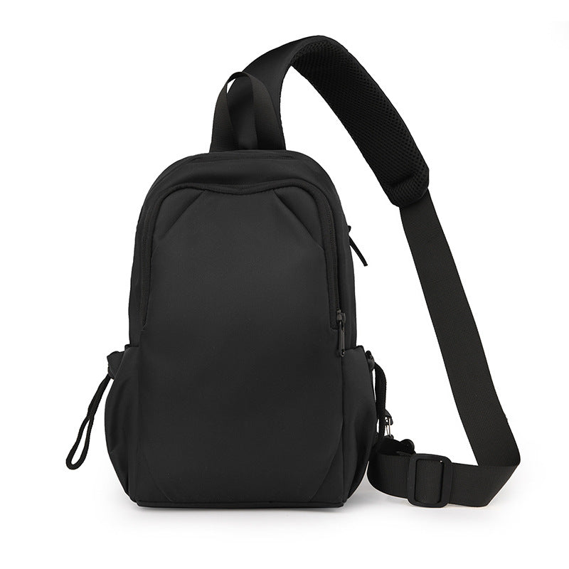 Fashion trendy cool messenger bag men's breast bag large capacity lightweight anti-splashing fabric chest backpack casual shoulder bag