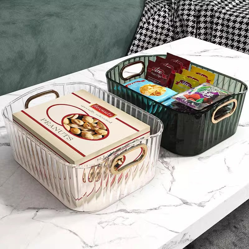 Cosmetics storage box Premium desktop finishing box Light luxury PET storage basket Acrylic mask storage box