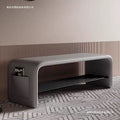 Italian normcore shoe changing stool modern accessible luxury soft bag bench black leather entrance stool for home entrance shoe stool