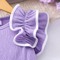 Girls' dress, purple 3d ruffle dress