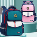 New arrival primary school students british style 1-6 grade stress relief spine protection lightweight large capacity school bag kids color matching backpack