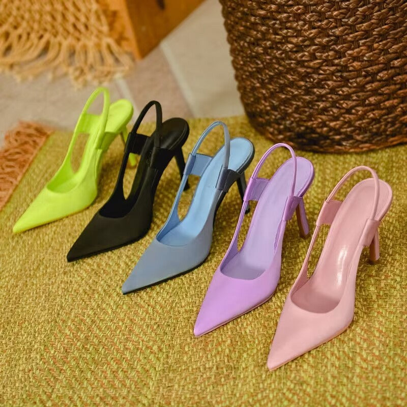 plus size2026 european and american fashion women's shoes stiletto heel closed toe candy color sandalswomens sandals