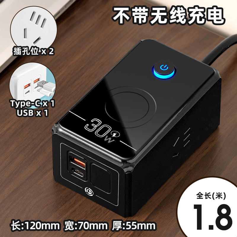 60w wireless phone charging socket panel multifunctional with usb fast charging power strip home dormitory power strip