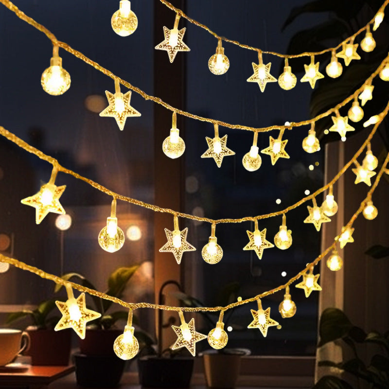 LED solar light string outdoor camping atmosphere flashing lights small colorful lights, garden atmosphere lights Christmas decoration string lights