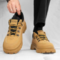 Men's spring 2025 new outdoor work boots: black british style martin boots for work, casual, and labor protection