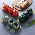 Luxury ceramic spice jar set - kitchen utensils, seasoning bottles, salt shakers, creative chili spice container set - wholesale