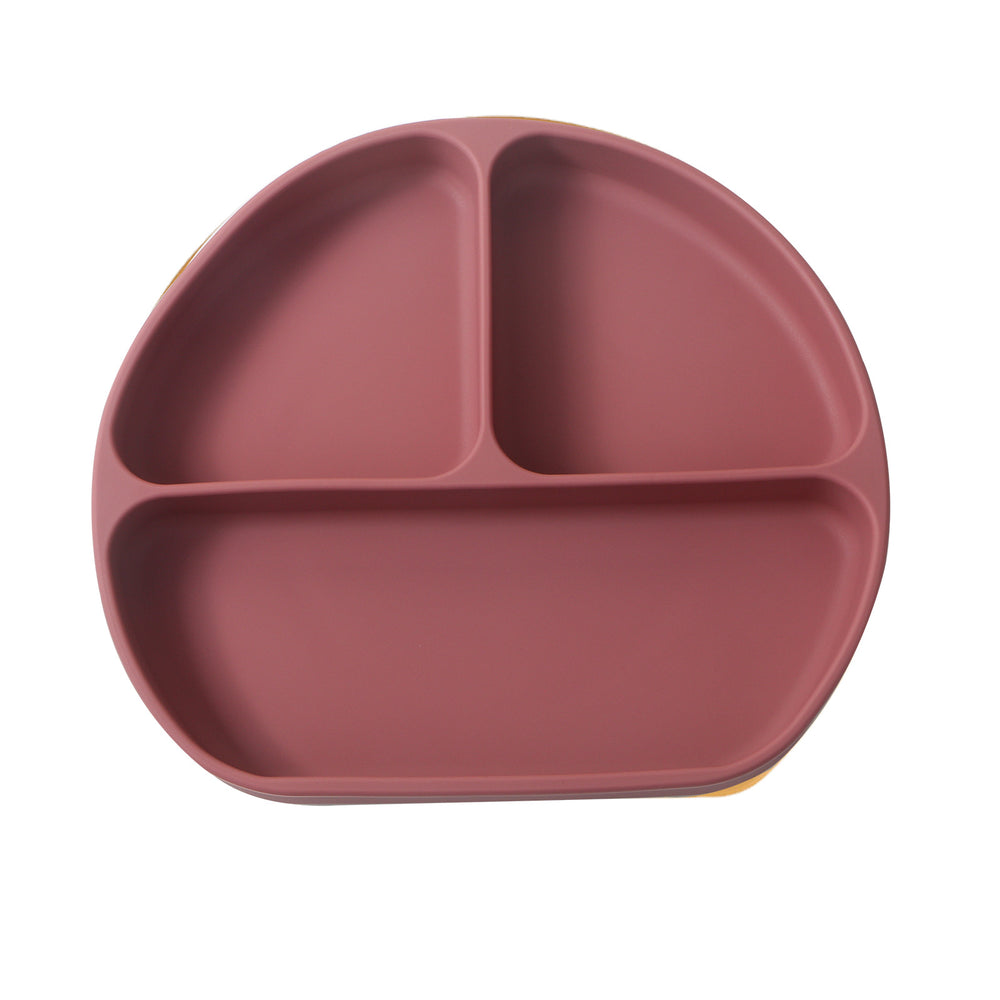 Kids food grade silicone divided dinner plate kids tableware anti-fall food plate baby anti-spill dinner plate