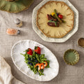 Embossed retro ceramic dinnerware set - french-inspired plates, high-end steak plates, dessert bowls, and rice bowls for home use
