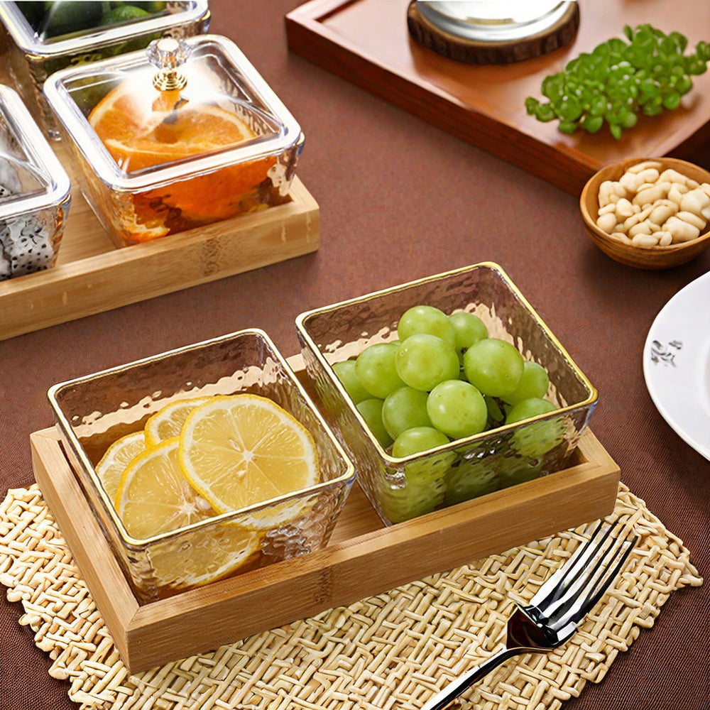 Fruit platter bar ktv snack platter acrylic snack plate melon seed plate divided grids dried fruit plate suit restaurant commercial