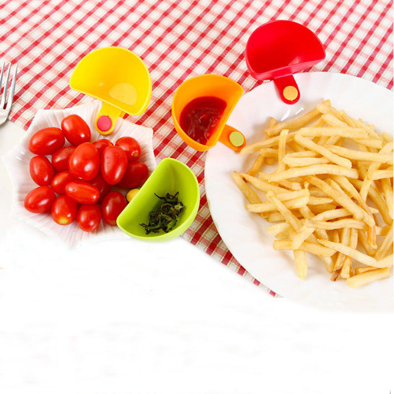 Sauce dish clip edge salad ketchup small dish creative kitchen multi-purpose clip bowl plate seasoning dish seasoning box