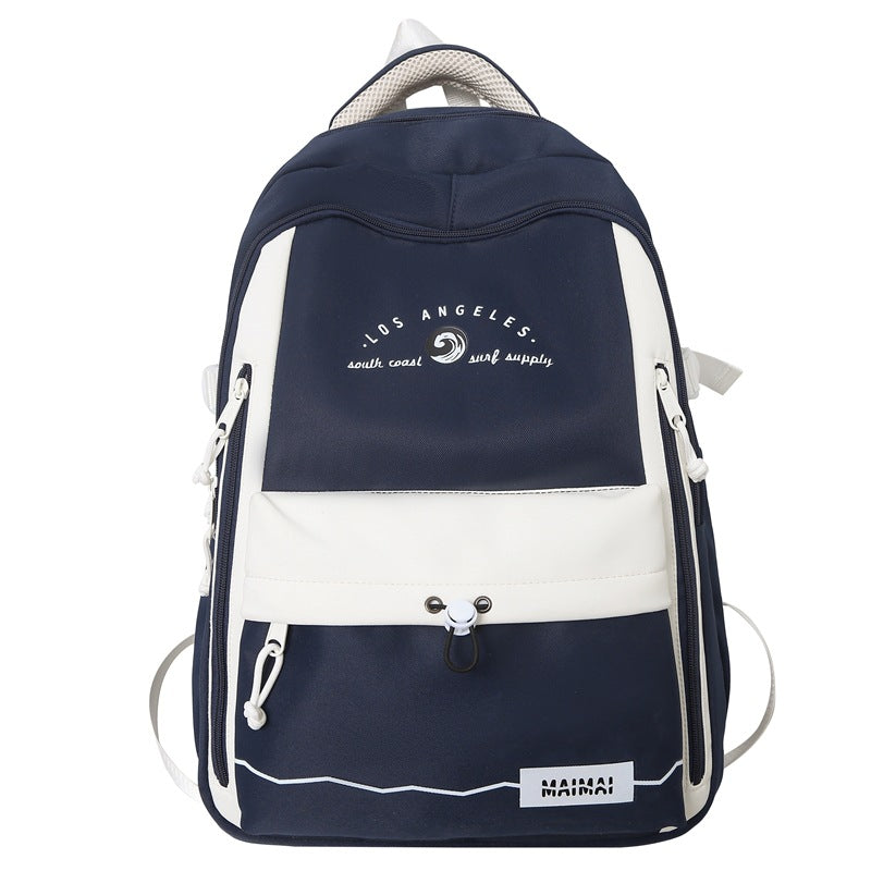 2025 new forest-inspired, high-style, large-capacity, durable, color-blocked backpack for middle and high school students, college students, and travel