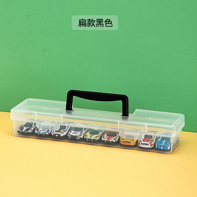Children's toy car ornament desktop mini car portable storage box transparent square model storage finishing box