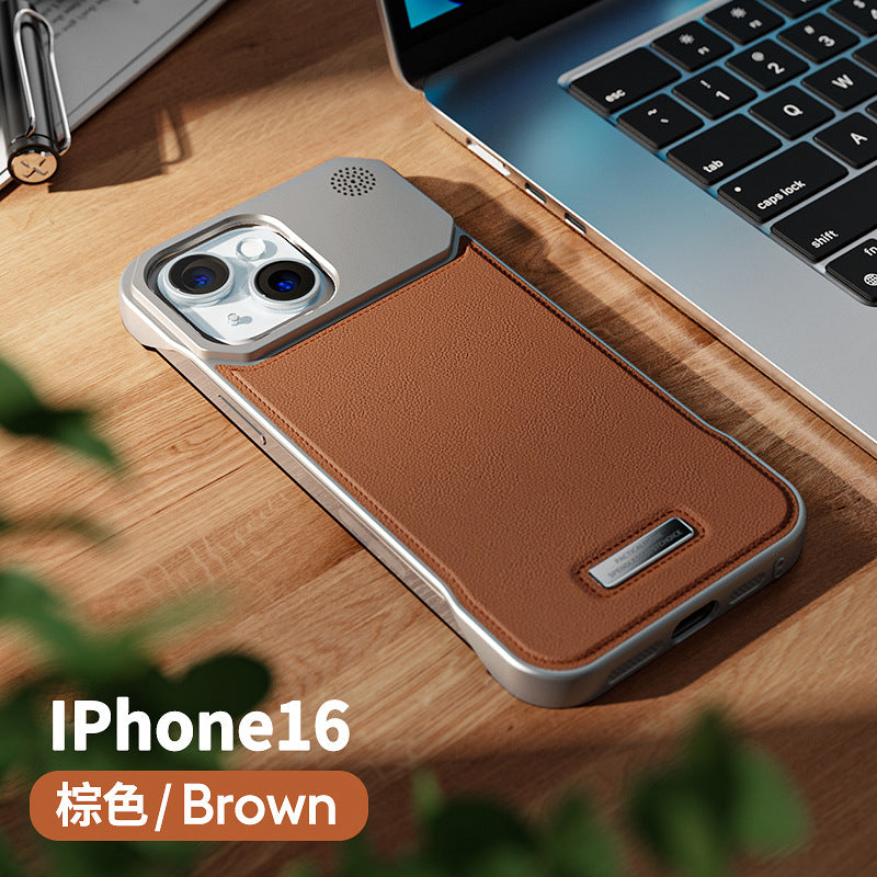 Iphone 16 leather magnetic aroma diffuser case, compatible with iphone 17 pro, iphone 15 charging, iphone 14 protective cover, iphone 17 air