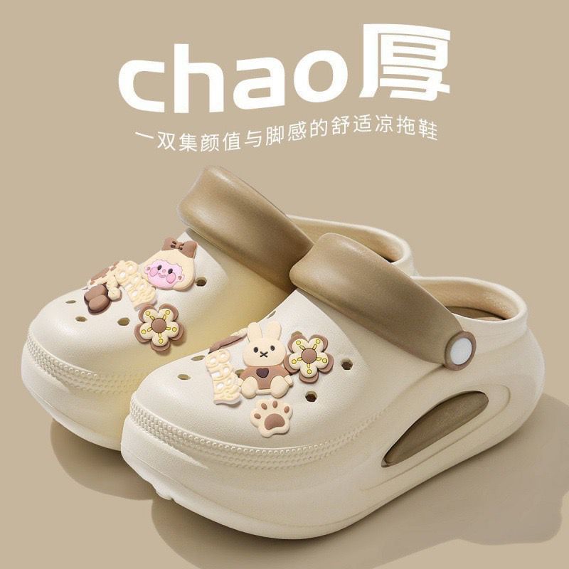 Dopamine baotou drag girl summerthick soleoutwearpopularheight increasingslimming lookfashioneasiest for match beach crocsins