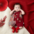 New chinoiserie baby boy thin jumpsuit summer clothes festive baby clothes summer full moon 100-day banquet first birthday dress