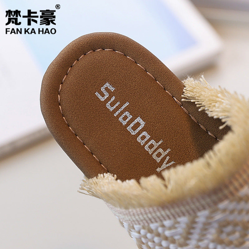 Ethnic style fisherman's flip-flops: new summer collection for girls - fashionable, soft-soled, woven sandals for outdoor wear