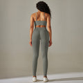 fashion seamless knittingpure color back belly tightening butt lifting intimates yoga suit running fitness nine-point pants