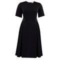 C8661 african women's clothing  summer new arrival: round neck short sleeve elegant solid color midi dress, european and american style