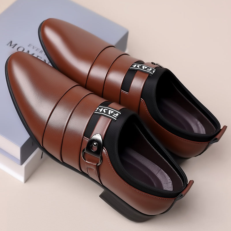 2024 new men's leather dress shoes - korean style business formal shoes, plus size pointed toe casual shoes, dropshipping available