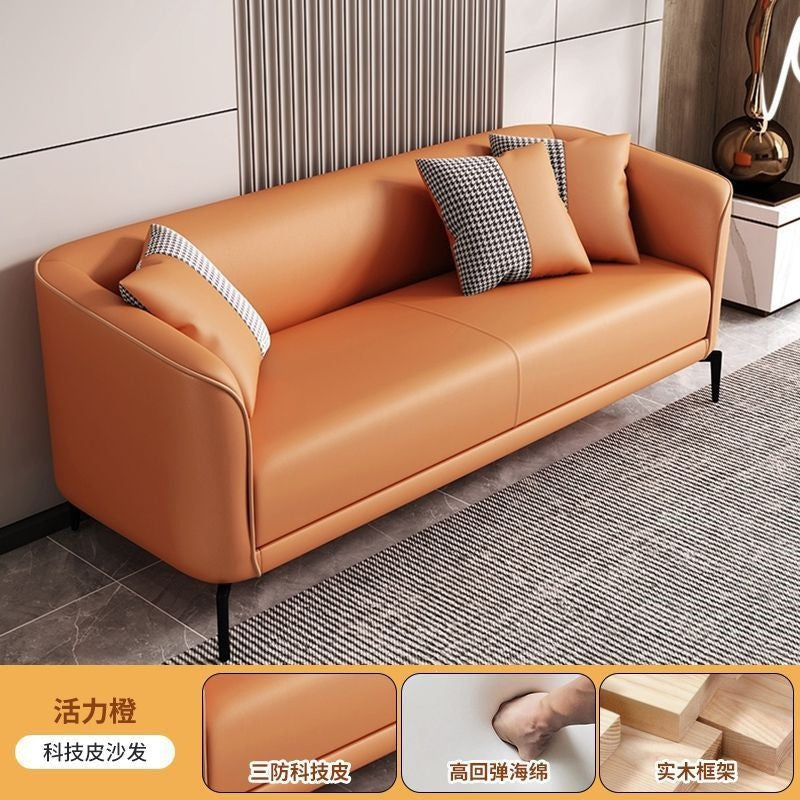 Sofa small apartment rental house living room casual modern apartment durable cat scratch leather sofa double three-person small sofa