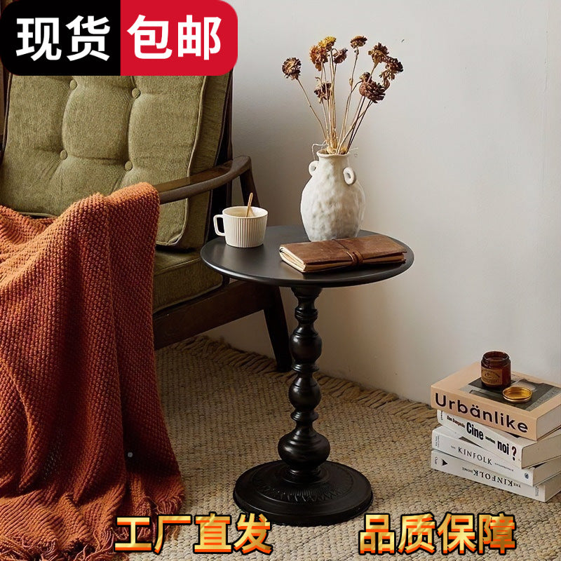 Scandinavian modern casual corner table living room for home coffee table iron bedside balcony retro round table sofa bedroom side cabinet