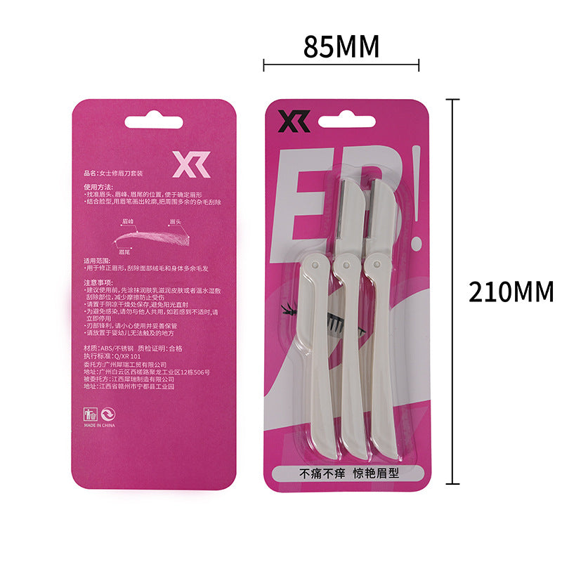 Shurmei retractable portable eyebrow razor - women's precision, anti-scratch, safe eyebrow shaping tool set - wholesale