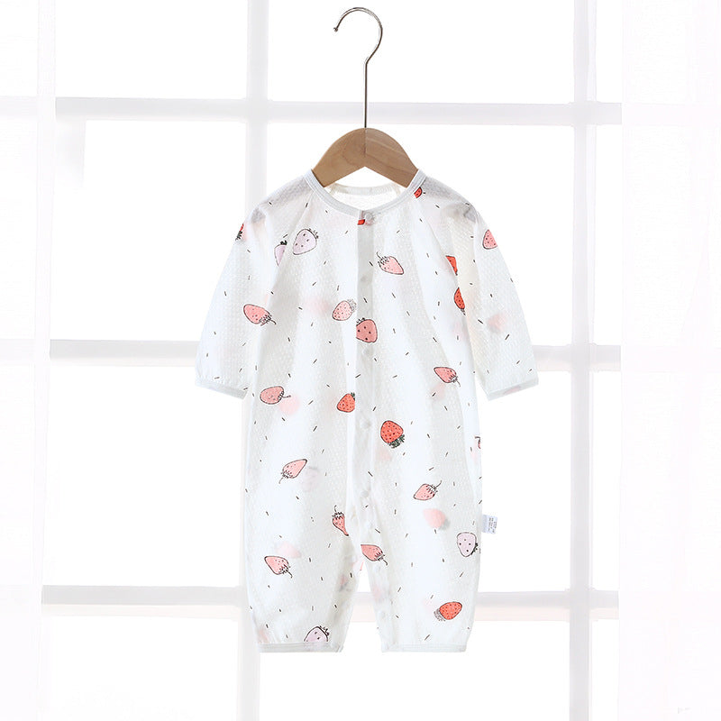 Baby rompers summer thin air conditioning suit baby pure cotton pajamas onesie newborn clothes long sleeve spring and summer outfit