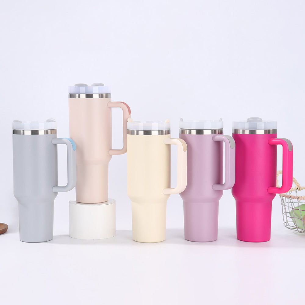 amazon large-capacity 40oz ice cup 304 stainless steel handle thermos cup outdoor car water cup