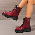 British style platform shoesthick sole belt buckle knight boots autumexportstudsplus size cross-border boots women