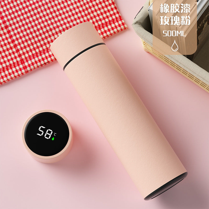 Digital display 316 stainless steel thermos - smart temperature monitoring, straight cup design, business gift, promotional water bottle with custom logo
