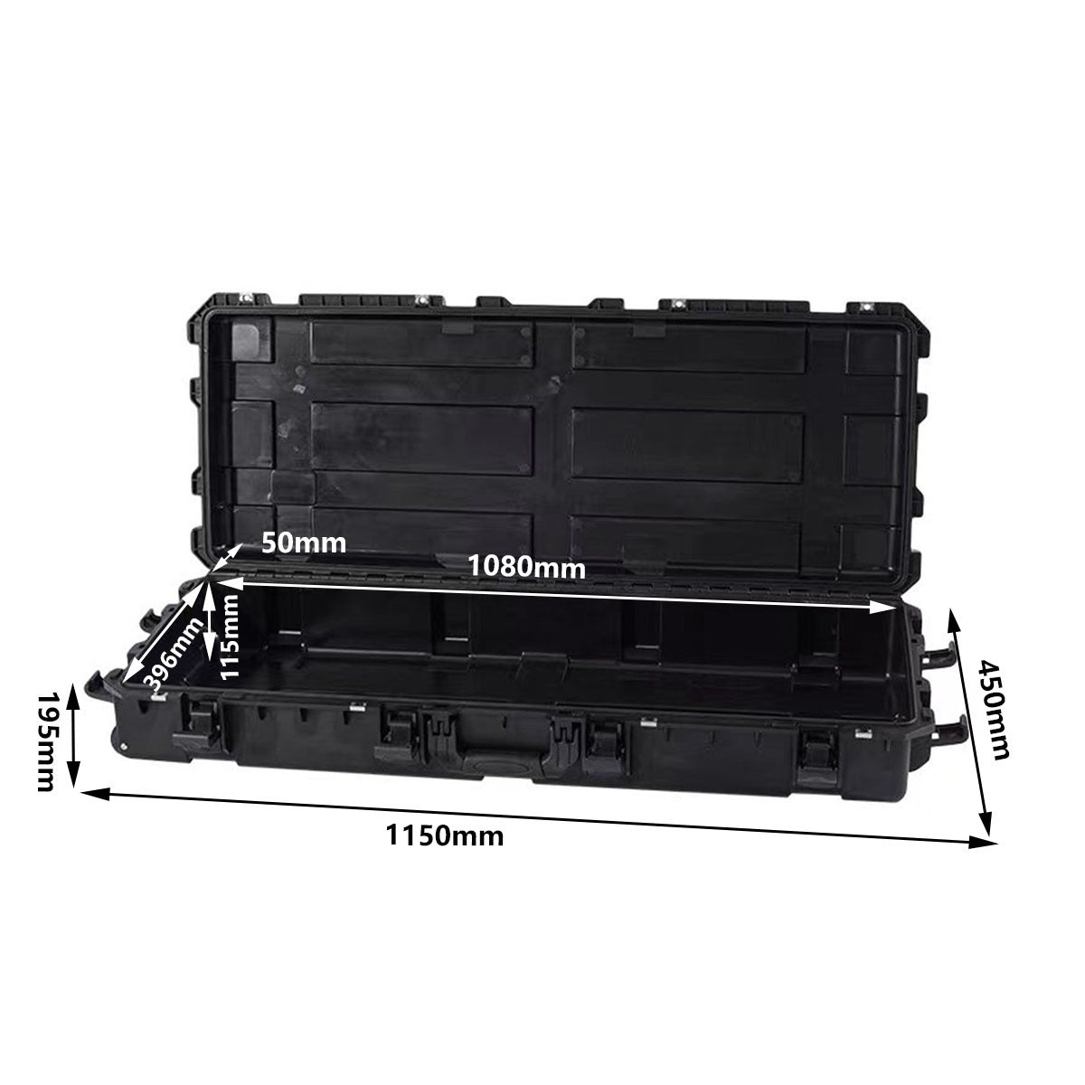 Off-road roof protection box Long plastic box Fishing rod storage box Large equipment Tow instrument Safety protection box