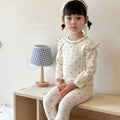 Korean style baby pajama set - spring/autumn cotton underwear set for kids - all-cotton long johns for boys and girls - autumn/winter base layer