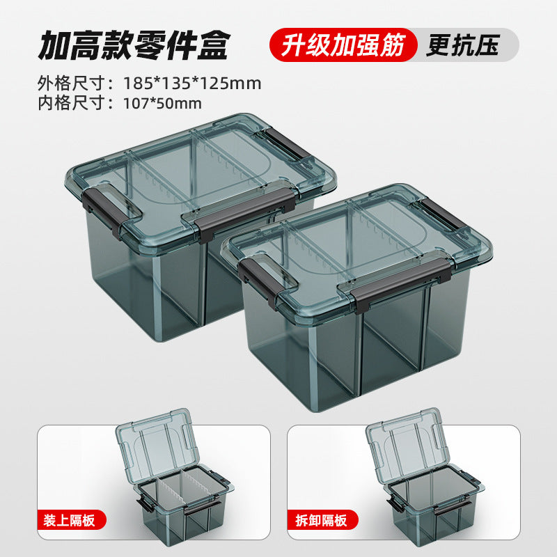 Arrizo Multi-grid Parts Box Transparent Plastic Electronic Components Tool Storage Box Small Screw Grid Accessories Box