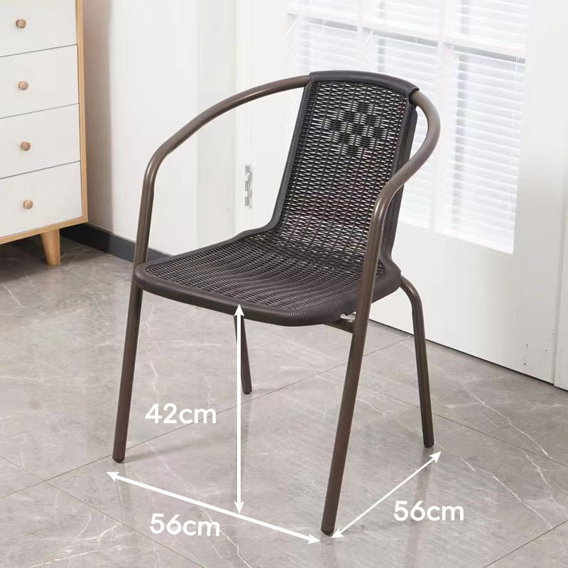 Rattan backrest chair for home chair plastic stool thickened backrest casual chair dormitory for home dining chair mahjong chair
