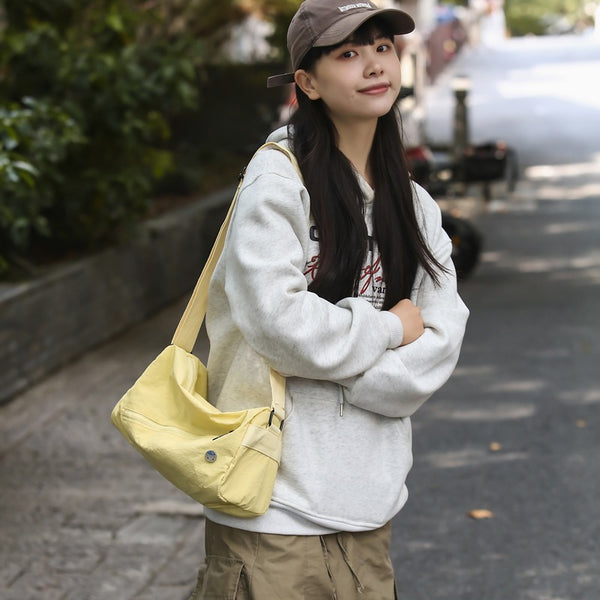 Cross-border niche toast bag 2024 new commuter sports fitness bag simple and light Korean version trendy nylon bag