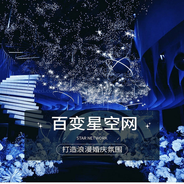 Wedding props led star net light strip wedding star top fishing net light strip auditorium wedding decoration props light strip