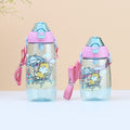 Factory custom cartoon cute kids water bottle student straw water jug big belly gift cup portable plastic water cup