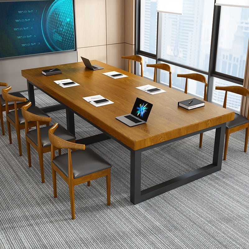 Solid wood conference table, reception table, long table, large board table, european style negotiation table, industrial style training table, office table for home