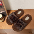 Thick sole furry slippers for women outwear2025 autumn winternew arrival lamb furry internet celebrity home one-line cotton slippers
