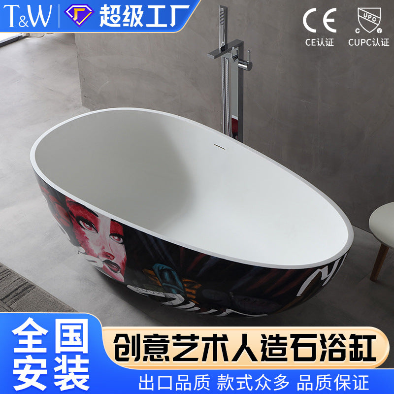 Special Bath Lavelle Artificial Stone Bathtub Independent Family B & B Hotel Creative Art Bathtub Factory Direct Sales